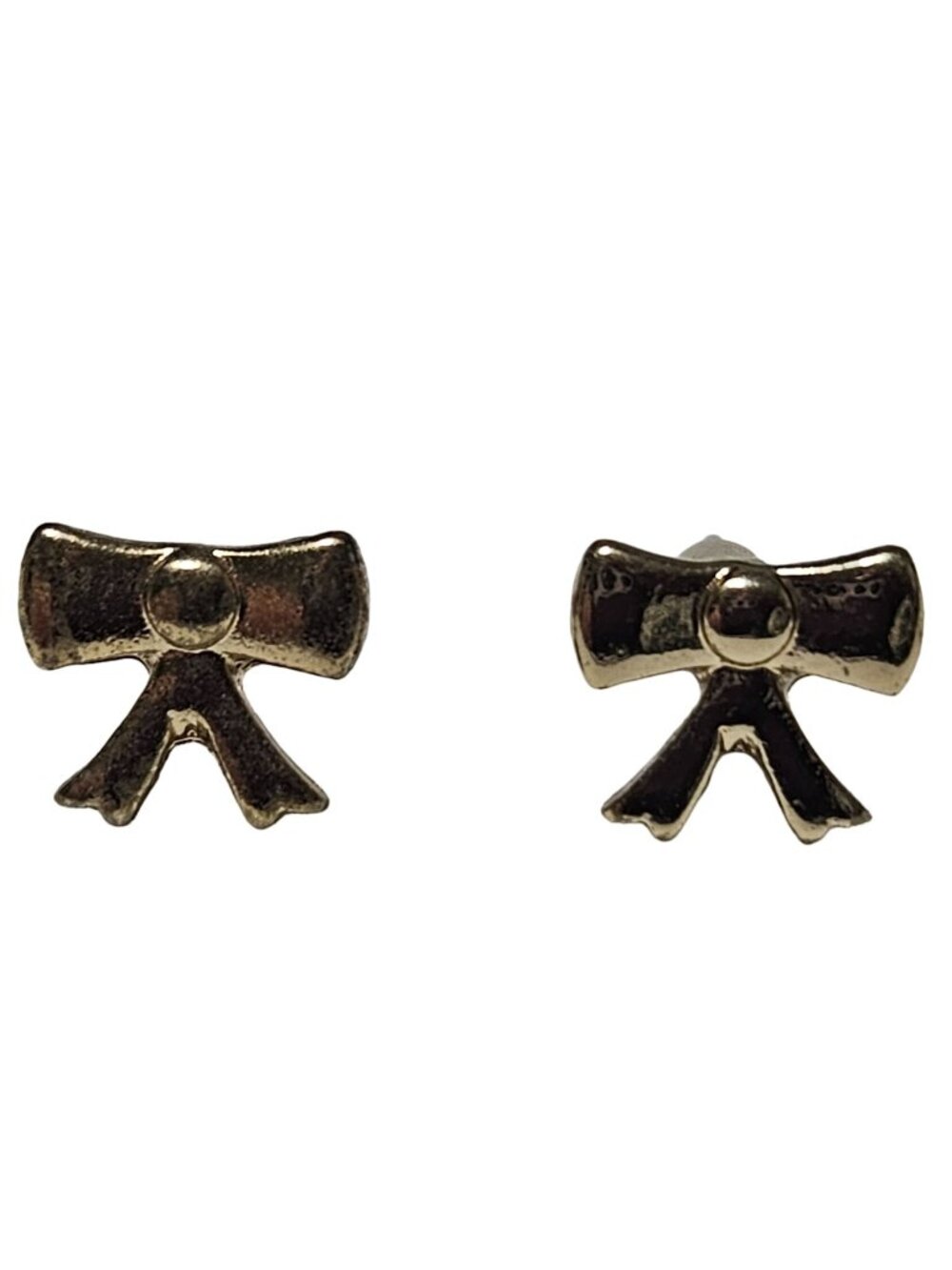 Retro Bow Shaped Stud Earrings Elegant Gold Tone Fashion Jewelry Women Gift